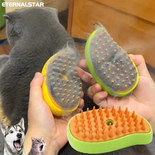 Steam Groom Trio: Electric Steam Pet Brush